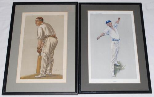 ‘The Cricketers of Vanity Fair’. Selection of nine original colour chromolithographs of cricketers published in the magazine being G. Bonnor, A.Lyttelton, W.W. Read, A.N. Hornby, S.J. Woods, C.B. Fry, G. Hirst, P. Warner and C. Blythe. Sold with three oth