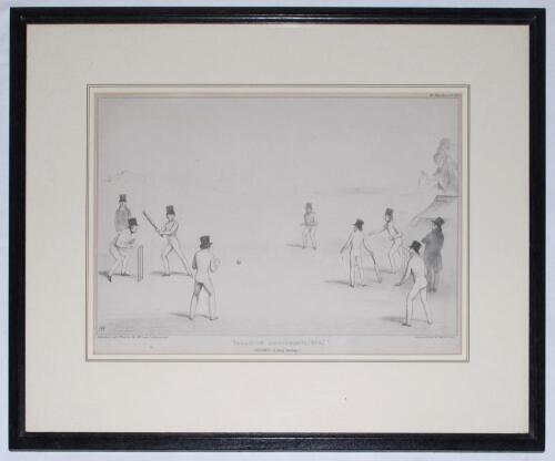 ‚ÄòVacation Amusements (No.3). Cricket. (A long Innings)’. Monagram of John Doyle (H.B.). Lithograph by A. Ducote. Published by Thos. McLean October 3rd 1840. A satirical print in the series ‘Political Sketches’ by HB (John Doyle), published by Thomas McL