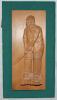 Cricket wood carvings. Three unusual wood carving depicting cricketers, all carved into a single section of wood, The first features W.G. Grace, full length in batting stance, mounted. The carving itself measures 21”. The other two which are similar featu