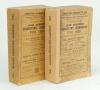 Wisden Cricketers’ Almanack 1920 and 1921. 57th & 58th editions. Original paper wrappers. The 1920 edition with replacement spine, soiling and wear to wrappers, loss to the top corner of the rear wrapper, the 1921 edition with minor wear to spine paper, t