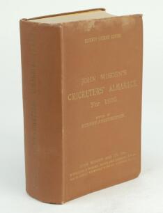 Wisden Cricketers’ Almanack 1935. 72nd edition. Original hardback. Dulling to the gilt titles on the front board and to a greater extent to the spine paper, damp staining to the top of the front board otherwise in good/very good condition