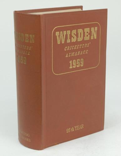 Wisden Cricketers’ Almanack 1959. Original hardback. Very good to excellent condition