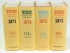 Wisden Cricketers’ Almanack 1972 to 1975. Original hardback editions with dustwrapper. Very good condition