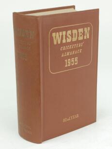 Wisden Cricketers’ Almanack 1955. Original hardback. Some slight dulling to gilt titles on the spine otherwise in good/very good condition