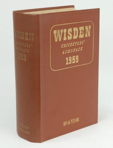 Wisden Cricketers’ Almanack 1959. Original hardback. Very minor marks to spine paper otherwise in good/very good condition