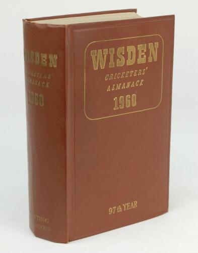 Wisden Cricketers’ Almanack 1960. Original hardback. Slight wear to the front internal hinge otherwise in good/very good condition