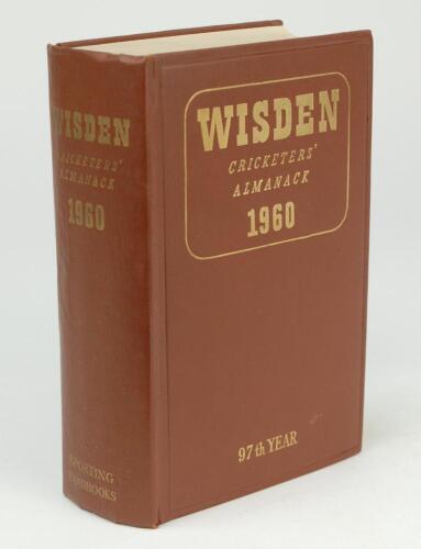 Wisden Cricketers’ Almanack 1960. Original hardback. Slight wear to the front internal hinge otherwise in good/very good condition