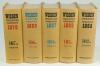 Wisden Cricketers’ Almanack 1965 to 1967 and 1969 to 1970. Original hardback editions with dustwrapper. All five editions with some age toning to the spine of the dustwrapper otherwise in good/very good condition. Qty 5