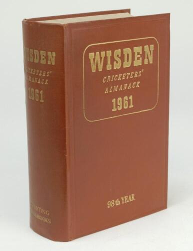 Wisden Cricketers’ Almanack 1961. Original hardback. Good/very good condition