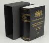 Wisden Cricketers’ Almanack 2004, 141st edition. De luxe black full leather bound edition hardback especially bound to commemorate Gloucestershire’s success with gilt lettering to spine and front board ‘Gloucestershire C.C.C. County Championship Promotion