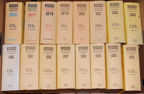 Wisden Cricketers’ Almanack 1976 to 2009, 2014 and 2015. Original hardbacks with dustwrapper. Some age toning to dustwrapper spine, odd faults to dustwrappers otherwise in overall good+ condition. Qty 36