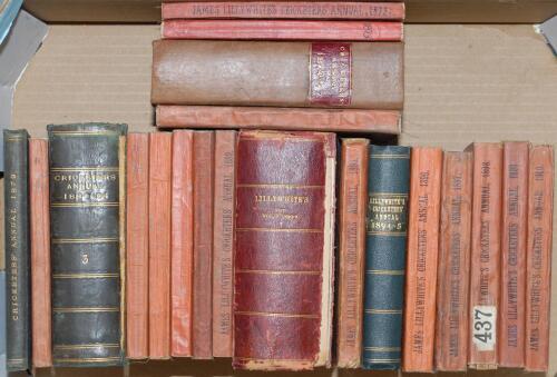 James Lillywhite’s Cricketers Annual 1872-1900. Complete full run of the ‘Red Lillywhite’ Annual edited by Charles W. Alcock. The majority individually bound in original red cloth boards, some bound together. All photographic plates present from the 1876 