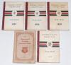 Somerset County Cricket Club Year Book 1920, 1926, 1927, 1928 and 1929. Wessex Press. Taunton. The 1920 edition in original paper wrappers and the other editions in original decorative boards. The 1920 edition is lacking page 51/52, has wear and soiling t