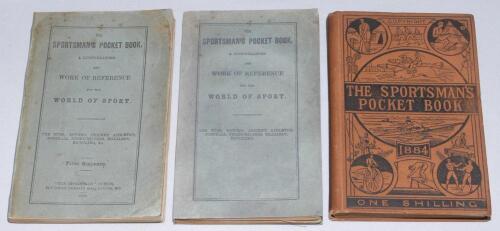 &lsquo;The Sportsman&rsquo;s Pocket Book&rsquo; 1878, 1879 and 1884. Published by &lsquo;The Sportsman&rsquo;s Office&rsquo;, London. Three issues, the 1878 in original paper wrappers, possibly with repaired spine, the 1879 with apparent facsimile wrappers, both with some cricket content, t