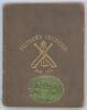 ‘Feltham’s Cricketer for 1877’. Edited by George H. West. Virtue & Co., London 1877. First year of issue. Original green boards with titles in gilt to front board. Frontispiece engraving of Richard Daft. Green oval label for ‘T.Kidd, Hosier, Glover, Shirt