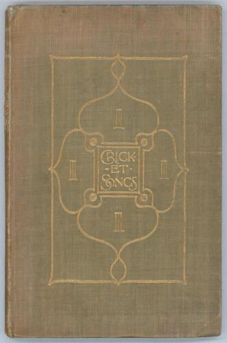 ‘Cricket Songs’. Norman Gale. Methuen & Co., London 1894. Original green cloth boards with gilt decoration and titles to front and spine. Limited edition no. 94 of 125 copies produced on handmade paper, this being a signed presentation copy to John Lane f