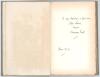 ‘Cricket Songs’. Norman Gale. Methuen & Co., London 1894. Original green cloth boards with gilt decoration and titles to front and spine. Limited edition no. 94 of 125 copies produced on handmade paper, this being a signed presentation copy to John Lane f - 2