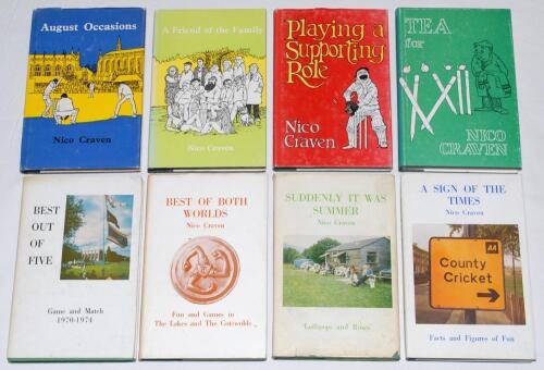 Nico Craven. A good selection of titles by Craven, including eight hardbacks with dustwrappers, each signed unless stated, ‘Best Out Of Five’ 1975, ‘Best of Both Worlds’ 1976, ‘Suddenly it was Summer’ 1977, ‘A Sign of the Times’ 1978, ‘August Occasions’ 1