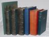 County cricket histories. Seven hardback titles including &lsquo;The History of Yorkshire County Cricket&rsquo;, three volumes, each rebound in matching dark green full leather, gilt titles and raised bands to spines. Volumes cover 1833-1903, R.S. Holmes 1904, 1903-1