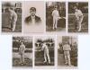 ‘The Australian Cricket Team 1909’. Seven real photograph postcards of Australian Test players from the 1909 series, W.W. Armstrong, W.J. Whitty, V.S. Ransford, P.A. McAlister, C.G. Macartney, A.J. Hopkins, and H. Carter. Davidson Bros, London. All postal