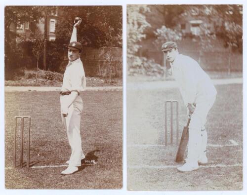 Percy Thomas Mills and Alec Ethelbert Winstone, Gloucestershire. Two early sepia real photograph postcards