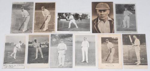 Lancashire C.C.C. Early 1900s. Eleven mono printed postcards of Lancashire players in various poses. Players are A.W. Mold, A. Ward, J. Sharp, G.E. Tyldesley, R.H. Spooner (two different), J.T. Tyldesley (3), G. Duckworth and A.C. MacLaren. Publishers inc