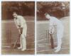 Leicestershire C.C.C. Reginald Crawford and Albert Knight. Two early sepia real photograph postcards of Crawford (Leicestershire 1901-1911) and Knight (Leicestershire & England 1895-1912) each standing full length in batting pose. Both postcards by Foster