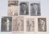 Arthur Owen Jones. Nottinghamshire, Cambridge University & England 1892-1914. Seven mono real photograph and printed postcards of Jones, all depicted standing full length in varying batting poses. Publishers include Rotophot (series no. 8605), Wrench seri