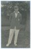 Thomas Edwin Reed ‘Tommy’ Cook. Sussex 1922-1937. Mono real photograph postcard of Cook standing full length wearing Sussex cap and blazer. Signed in ink to the photograph by Cook. Official stamps to verso for Nias and A.G. Spalding & Bros. of Brighton. P