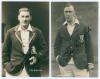 Ted Bowley & Tommy Cook. Sussex C.C.C. Two early original sepia real photograph postcards, one of E.H. Bowley (Sussex, Auckland & England 1912-1934), the other of T.E.R. Cook (Sussex 1922-1937). Both depicted three quarter length wearing cricket attire, B