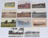 Midlands cricket grounds 1913-1950s. A selection of eleven postcards, some real photographs and colour. Includes a mono real photograph postcard of a crowd scene, annotated to verso ‘This is the first of two first class matches played by Leicestershire on