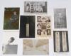 Miscellaneous postcards 1900s- 1930s. Eight postcards of which five are mono/ sepia real photographs. Subjects are ‘Mr Wood’s private cricket shed in South Lincs 1922’ (adhesive damage to verso), F.C. de Saram (Oxford University 1934-1935), a Force Bat ad