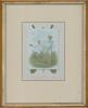 &lsquo;A Happy New Year to you&rsquo;. A Victorian &lsquo;New Year&rsquo; greetings card picturing a batsman and a wicket-keeper with stumps and bats to background. Mounted, framed and glazed. Overall 10.25&rdquo;x12&rdquo;. Previously held in the M.C.C. Collection and sold as lot 260 in th