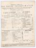 &lsquo;Lancashire versus Surrey. F. Reynolds Benefit Match&rsquo; 1870. Early original scorecard with complete printed and handwrittten scores in pencil for the match played at Old Trafford 26th- 28th May 1870. Surrey (103 & 95) lost to Lancashire (150 & 49/2) by eig