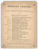 &lsquo;Princes Ground. Middlesex v Surrey&rsquo; 1875. Early original double sided scorecard with incomplete printed and handwritten scores in pencil for the match played at Prince&rsquo;s Cricket Ground, Chelsea, 21st- 23rd June 1875. Surrey (158 & 130) beat Middlesex (13 - 2