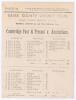 Australia tour to England 1886. &lsquo;Cambridge [University] Past & Present v. Australians&rsquo;. Early original double sided scorecard with complete printed scores for the tour match played at the Essex County Ground, Leyton, 23rd- 25th August 1886. Cambridge batt