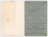 Cambridge University C.C. 1890 & 1891. Two early original scorecards for matches played at Fenner&rsquo;s Ground, Cambridge, both with complete printed scores. The first for the match v. Yorkshire 29th- 31st May 1890. Yorkshire (193 & 146) lost to Cambridge (32 - 2