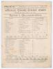 &lsquo;Surrey v. Gloucestershire&rsquo; 1891. Early original scorecard for the match played at Kennington Oval 4th- 6th June 1891 with incomplete printed and faintly handwritten scores in pencil. Surrey (164 & 179) beat Gloucestershire (144 & 113) by 86 runs. George 