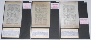 Nottinghamshire C.C.C. 1897-1909. Six early original scorecards, five for Nottinghamshire County matches and one other. Complete printed scores unless stated. Includes three commemorative silk scorecards for matches played at Trent Bridge, v. Middlesex 19