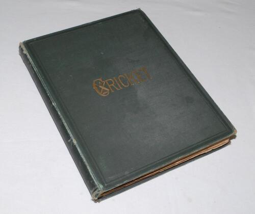 &lsquo;Cricket: A Weekly Record of the Game&rsquo;. Volume II. Numbers 22-49 (16th February to 27th December 1883). Complete with title-page and contents page to front. Illustrated. Original publishers cloth with titles in gilt. Some wear to spine and boards. First f