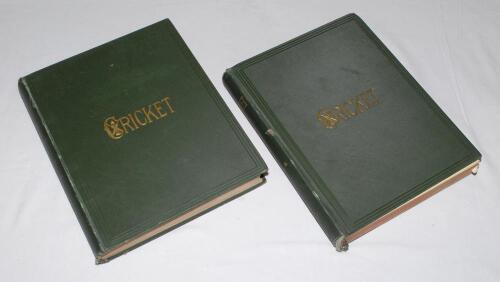 &lsquo;Cricket: A Weekly Record of the Game&rsquo;. Volumes VII and VIII. Numbers 170-199 (26th January to 27th December 1888) and 200-229 (24th January to 27th December 1889. Complete with title and contents pages to fronts. Illustrated. Original publishers cloth wi