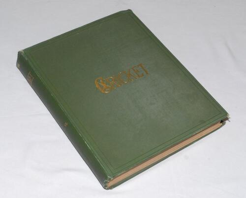 &lsquo;Cricket: A Weekly Record of the Game&rsquo;. Volume VI. Numbers 140-169 (27th January to 29th December 1887). Complete with title-page and contents page to front. Illustrated. Original publishers cloth with titles in gilt. Includes three of the six score sheet