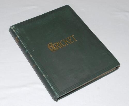 &lsquo;Cricket: A Weekly Record of the Game&rsquo;. Volume XIII. Numbers 350-379 (25th January to 28th December 1893). Complete with title page and contents page to front. Illustrated. Original publishers cloth with titles in gilt. Some wear to spine and boards. Inte