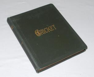 &lsquo;Cricket: A Weekly Record of the Game&rsquo;. Volumes XIV nos. 384-406 (18th April to 19th September 1895) & XV nos. 416-422 (30th April to 11th June 1896. Two part volumes bound as one, lacking issue nos. 397 (18th July), 417 (7th May) and 420 (28th May), lack