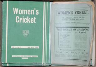 &lsquo;Women&rsquo;s Cricket&rsquo;. The Official Magazine of the Woman&rsquo;s Cricket Association. Edited by Marjorie Pollard and others. A good selection of over one hundred individual issues of the magazine. Issues are 1930 Vol. 1 nos. 2-4, 1931 Vol. 2 nos. 3-5, 1932 Vol. 3 