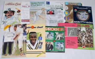 Testimonial and Benefit brochures. Good collection of brochures, many with Lancashire interest. Twenty brochures are signed by the beneficiary including Ken Higgs 1968, Jack Bond 1970, Farokh Engineer 1976, David Hughes 1992 (2)Frank Hayes 1983, Clive Llo