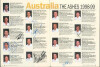 England v Australia. Official Ansett Australia Test programme for the 1998-99 series in Australia, signed to the team pages by nine of the Australian players and seventeen of the England party. Signatures include Elliott, Warne, Fleming, Healy, Langer, Le