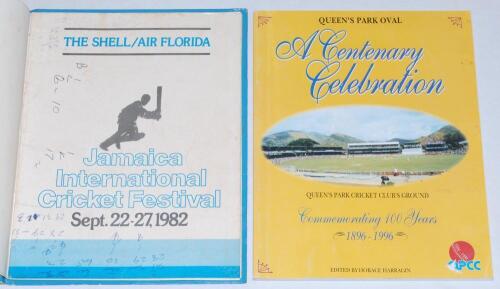 &lsquo;Jamaican International Cricket Festival&rsquo; 1982. Official programme for the &lsquo;First ever night game&rsquo;, West Indies XI v International XI played at Sabina Park, Kingston, Jamaica 24th- 27th September 1982. The programme tipped in to original blue cloth, gilt 