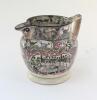 Sporting puzzle jug c 1820/30&rsquo;s. Large early ceramic puzzle jug with sporting scenes of boxing, hunting, cock fighting, horse racing, bull baiting to its sides, human rams head face to the underside of the spout. The main two cartouche panels features the - 3