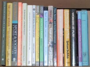Sport and sociology. A selection of seventeen mainly modern academic hardback and softback titles. Subjects include Edwardian sport, inter-war social history, sport in society in Britain and the Empire, France, politics in sport, class and social developm